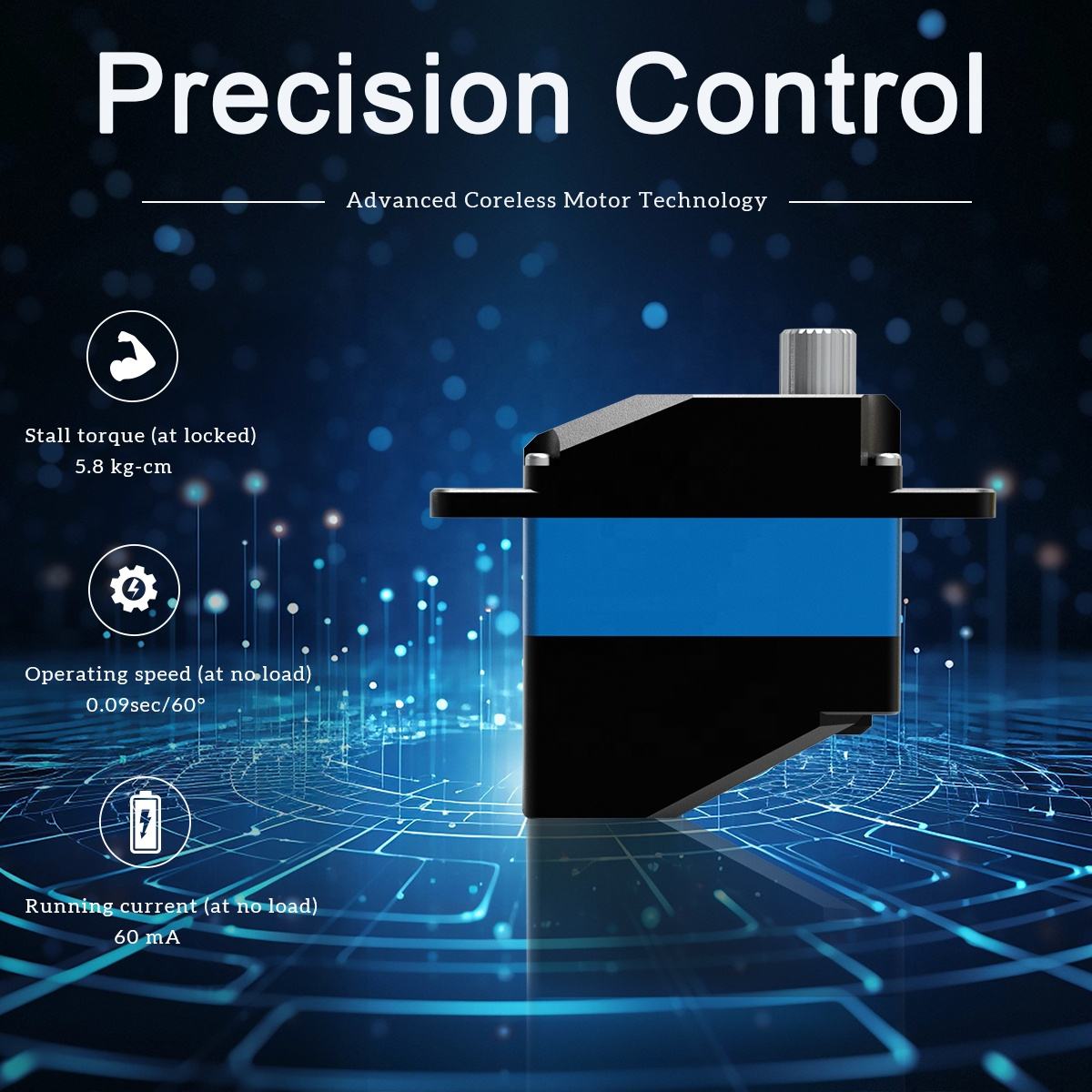 Micro Servo CYS-S6208 Digital GPS 5g/7kg Mini Super Light 4mm Metal Gear Accessory 14±1g Coreless Servo for RC Boats Helicopters