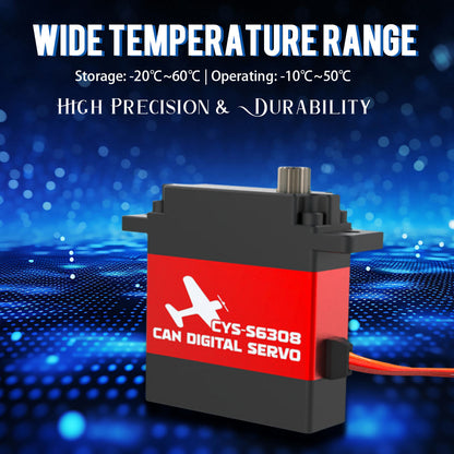 CAN bus high-torque servo CYS-S6308 9KG Full Metal Case Coreless Motor Servo Waterproof Steel Gear Bus CAN Protocol Compatible RC Airplanes Parts Accs"