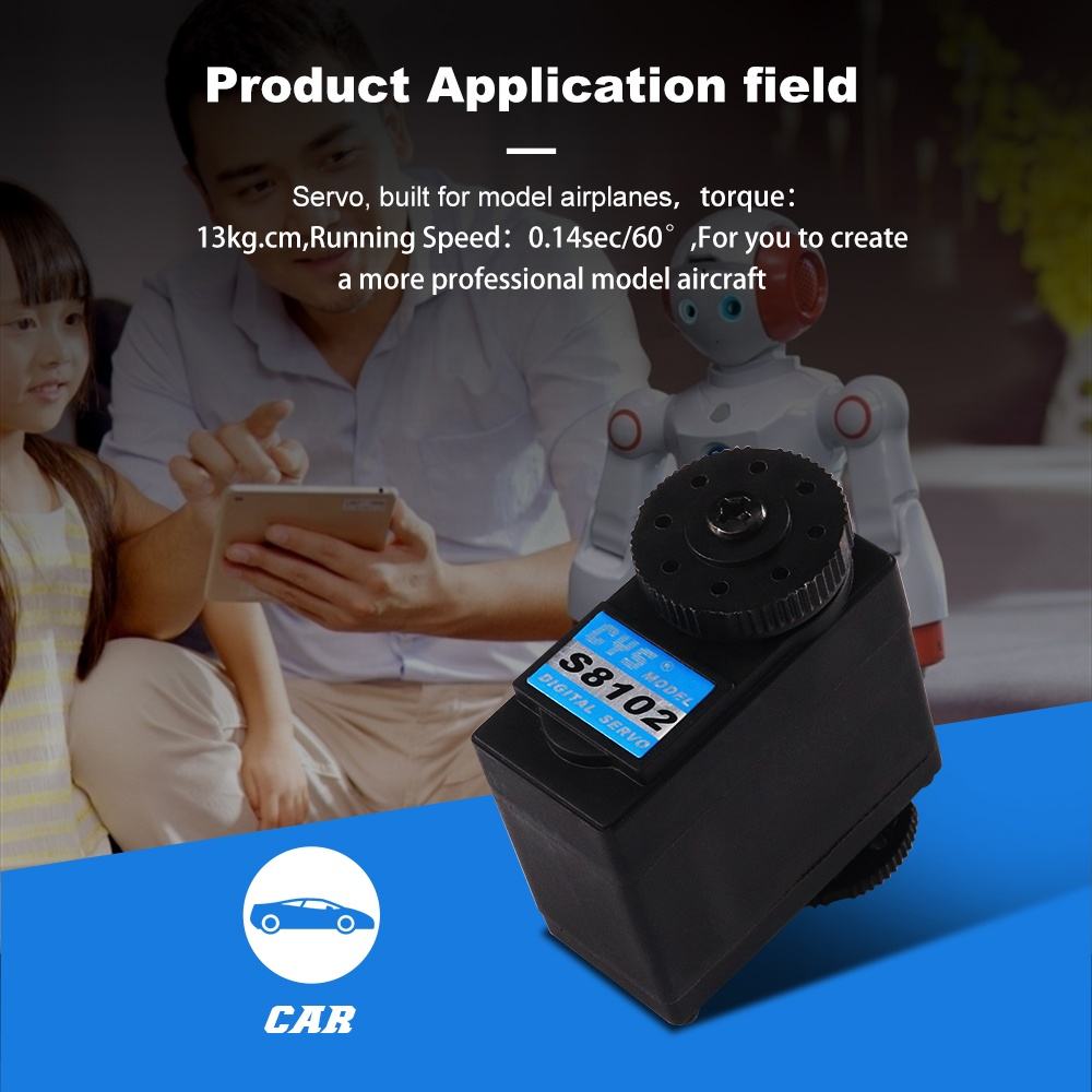 Robotics Servo CYS-S8102-02 Digital RC Micro Servo Motor High Torque 13kg Remote Control for Robot & Humanoid Robotics Factory Direct Sale