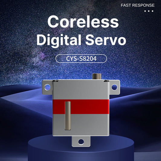 Helicopter Servo Servo CYS-S8204-01 8kg 0.10sec Digital Full Metal Aluminium Case Wing Servo for RC Drone Glider Helicopter Dual Ball Bearing