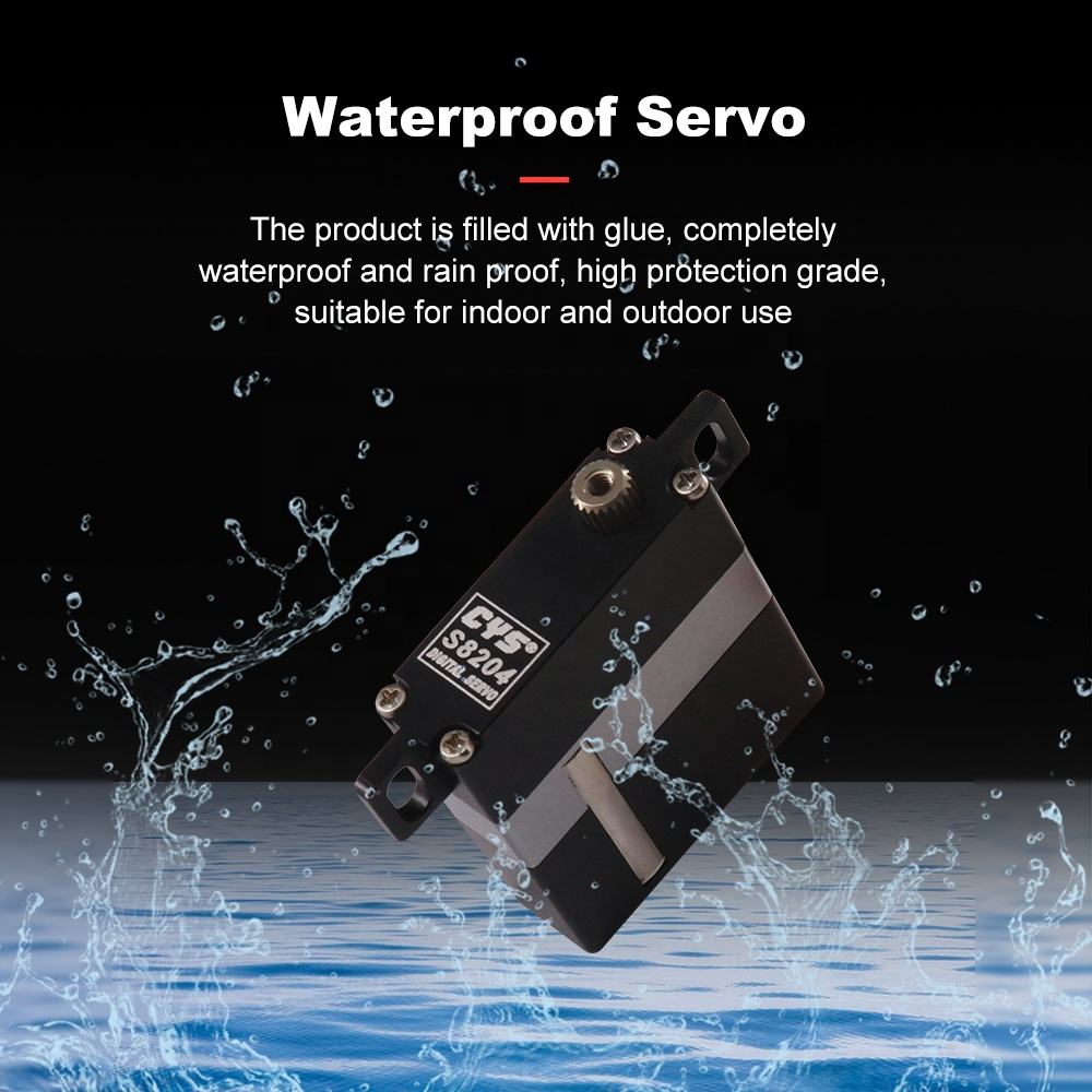 Helicopter Servo CYS CYS-S8204-02 Digital Coreless Wing Servo-Metal Construction Waterproof RC Airplane Parts with Exposed Motor