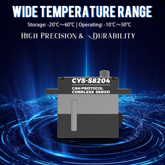 CAN bus high-torque servo CYS-8204-03 10kg Full Metal Case Coreless Digital Servo Wing Motor 25t Can Protocol for RC Airplane Boat Parts Accessories