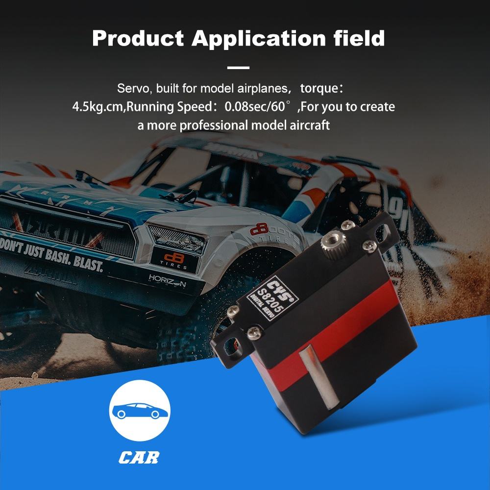 Helicopter Servo CYS-S8205-02 Full Metal Case Coreless Wing Servo Drones Waterproof Steel Gear RC Airplane & Boat Parts Exposed Motor Wing Servo