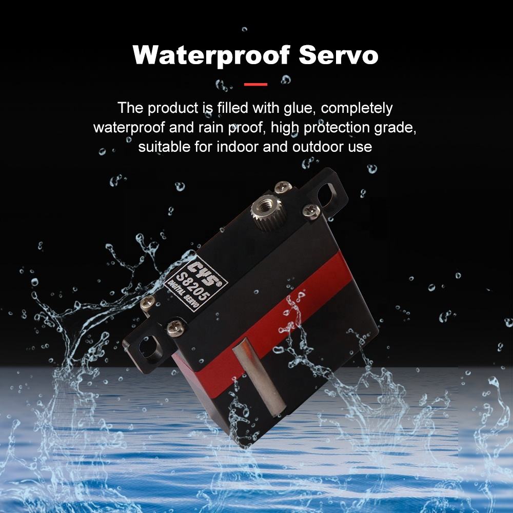 Helicopter Servo CYS-S8205-02 Full Metal Case Coreless Wing Servo Drones Waterproof Steel Gear RC Airplane & Boat Parts Exposed Motor Wing Servo