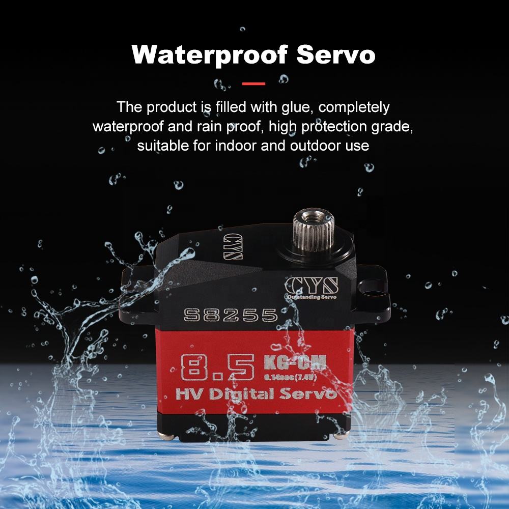 Helicopter Servo CYS-S8255 Full Aluminum Micro Fixed Wing RC Car Model Coreless Digital Servo 8.5kg Torque High Battery-Powered RC Parts Accs