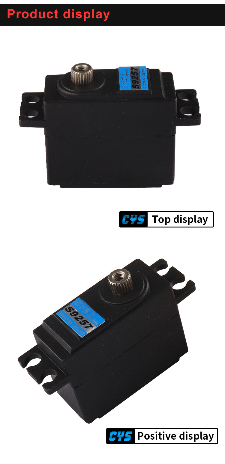 Micro Servo CYS-S9257D Lightweight 28g Plastic Case 2.5kg Torque Coreless with Metal Gear for Radio Control Toy Airplanes and Robots