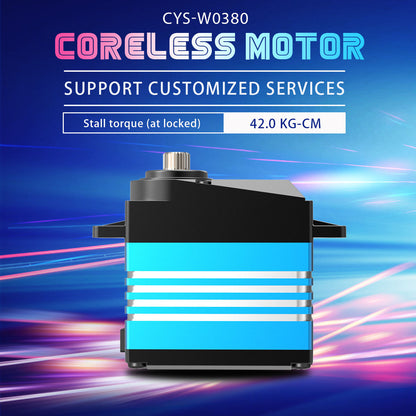 Large Torque CYS-W0380 70KG Aluminum Coreless Waterproof Metal Gear Servos New Product for RC Car & Airplane Toy Parts Coreless Middle Case