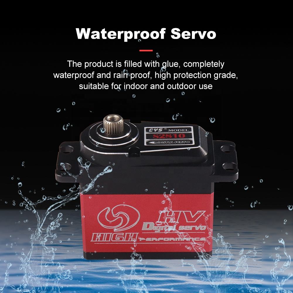 Helicopter Servo CYS S2810-01 Unisex High-Speed Waterproof Servo Titanium Gear 4mm Aluminum Case 71g Lightweight 12kg Torque for RC Toy Boat Parts