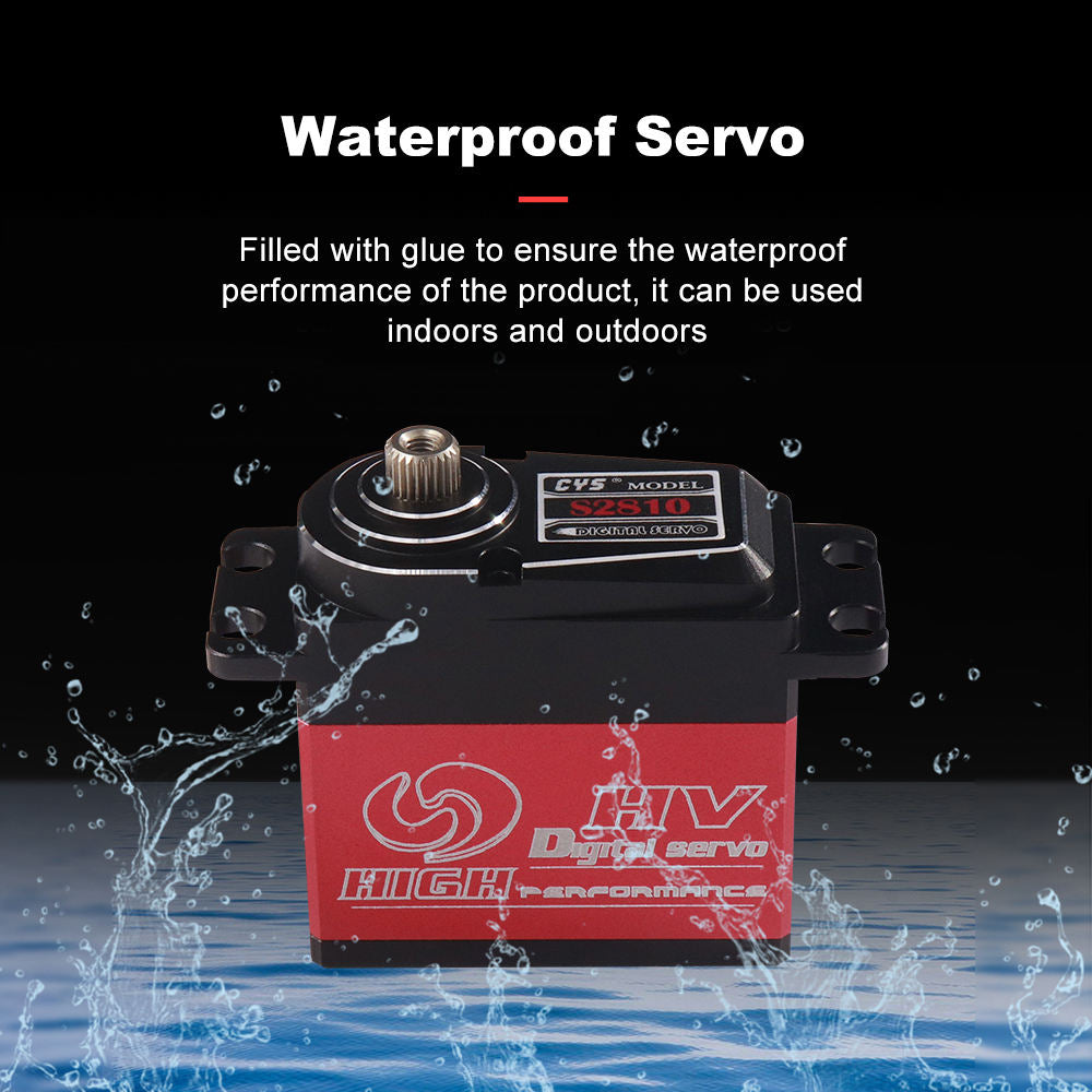 Helicopter Servo CYS-S2810-03 10kg Torque 0.10sec Speed Standard Waterproof Coreless Servo Motor with Titanium Gear for Rc Car Plane