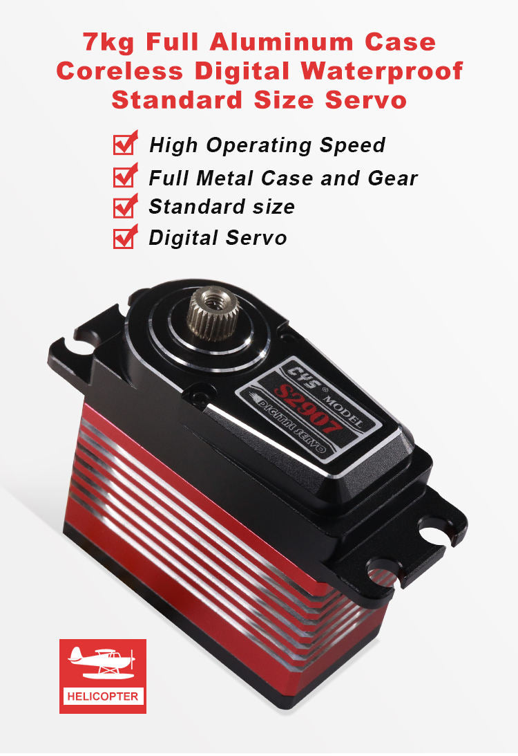 large torque CYS S2907-01 Rc Servo 0.06sec High Speed Standard Full Metal Digital with Titanium Gear for RC Helicopter