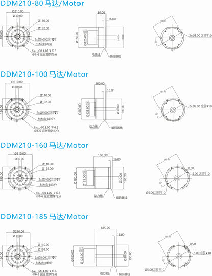 Ticbel High Torque Ddm210 Series Gearless Electric Drive Motor for Precision Control