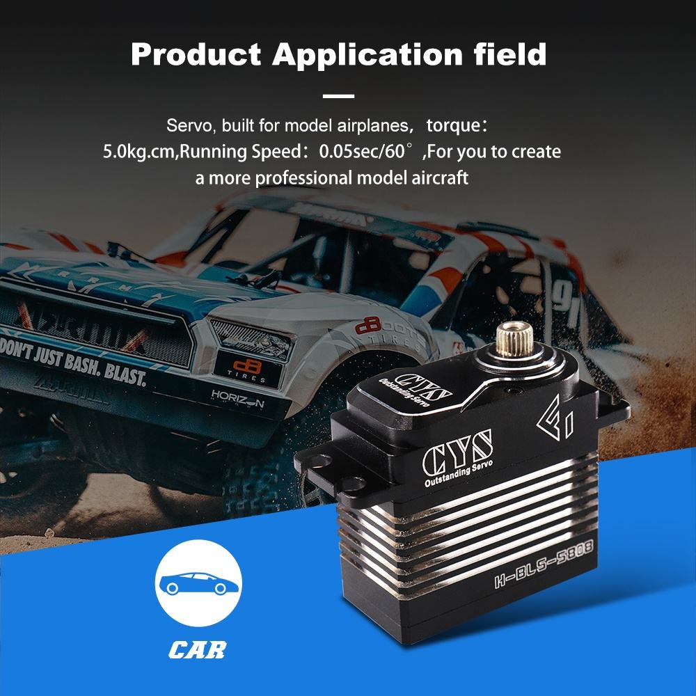 large torque H-BLS-5808-02 Full Aluminum 6kg High Speed Steel Gear Brushless Digital RC Servo for RC 700 Helicopter