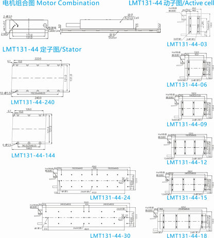 Ticbel Durable LMT131-44 Iron Core Direct Drive Linear Motor for Industrial Use