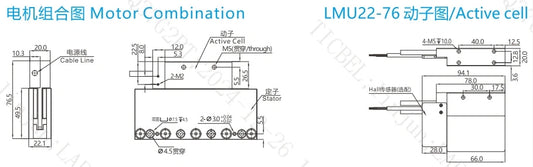 Ticbel China Origin Lmu22-76 Ironlenss Series Thrust Motor