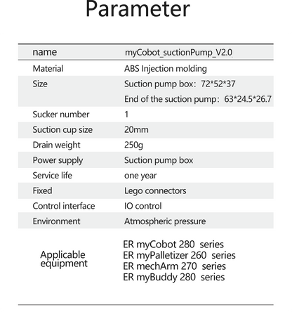 Suction Pump 2.0 Version for myCobot/myPalletizer/mechArm/myBuddy