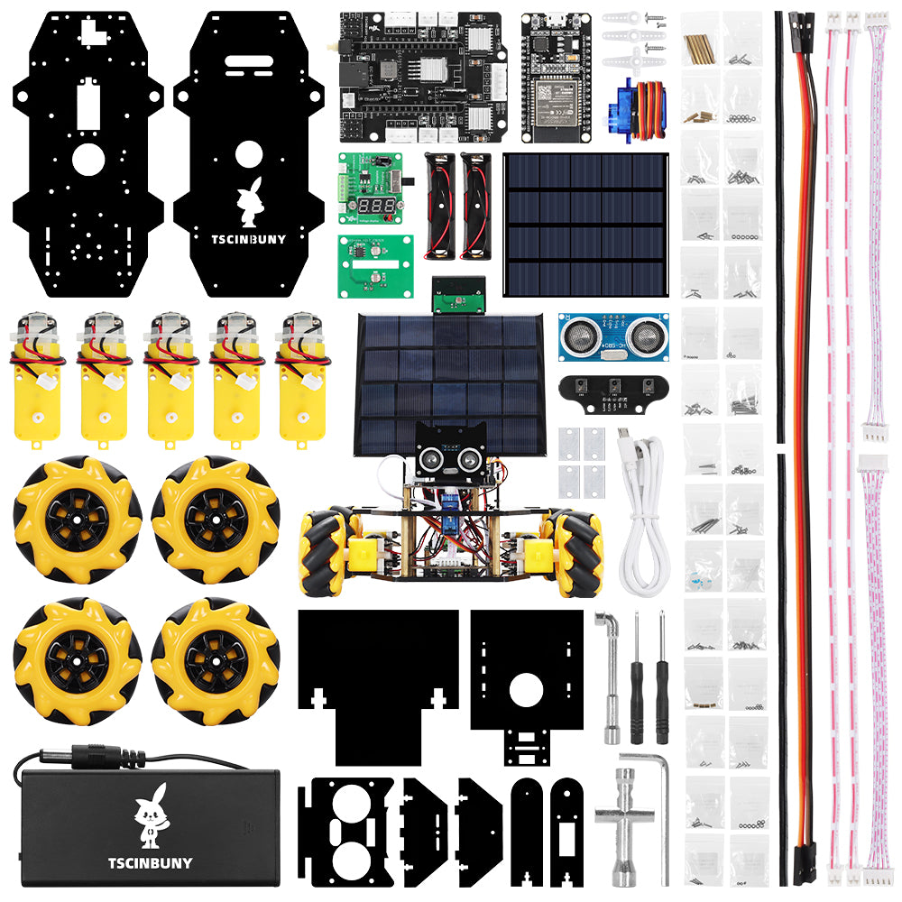 Tscinbuny WWX0001 Smart Robot Car Kit with 4WD Electronic Chassis – DIY Manufacturing Tool Kit with Battery Box for Arduino Projects