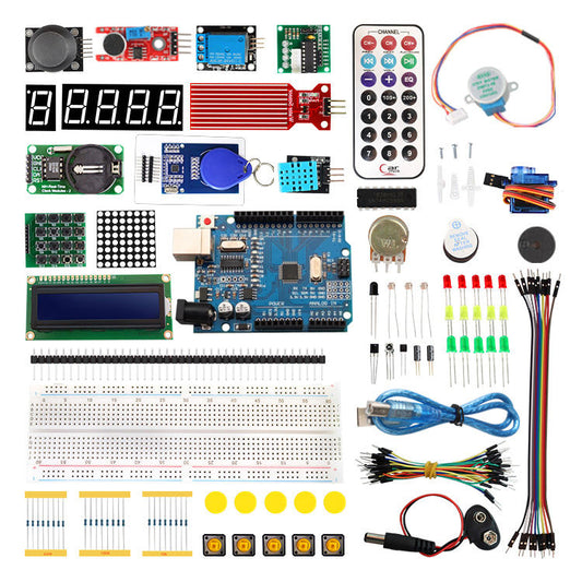 Tscinbuny ZYA0002 Starter Kit with 328 Open-Source Development Board – DIY Programmable Robot & Electronics Education Kit for STEM Projects