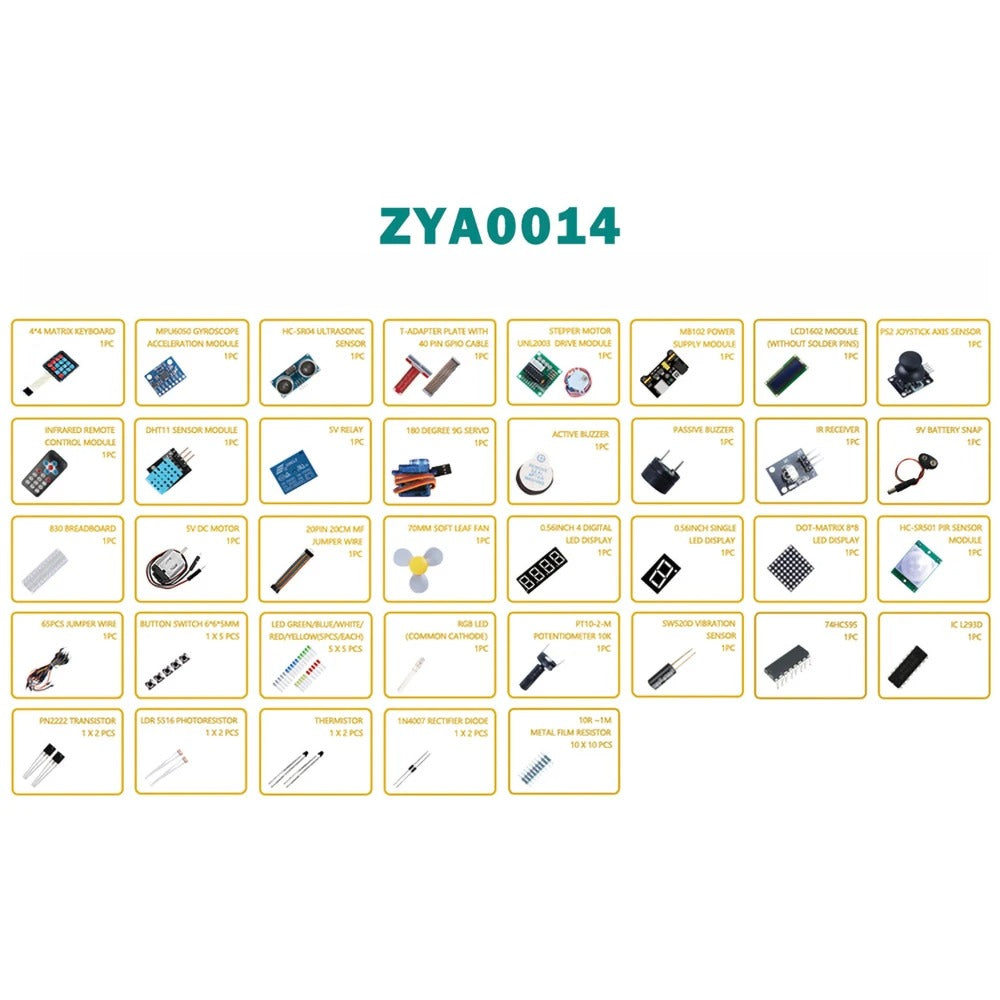 Tscinbuny ZYA0013 Starter Kit – 45-in-1 Sensor Educational Science Kit for STEAM & Arduino Electronics Learning