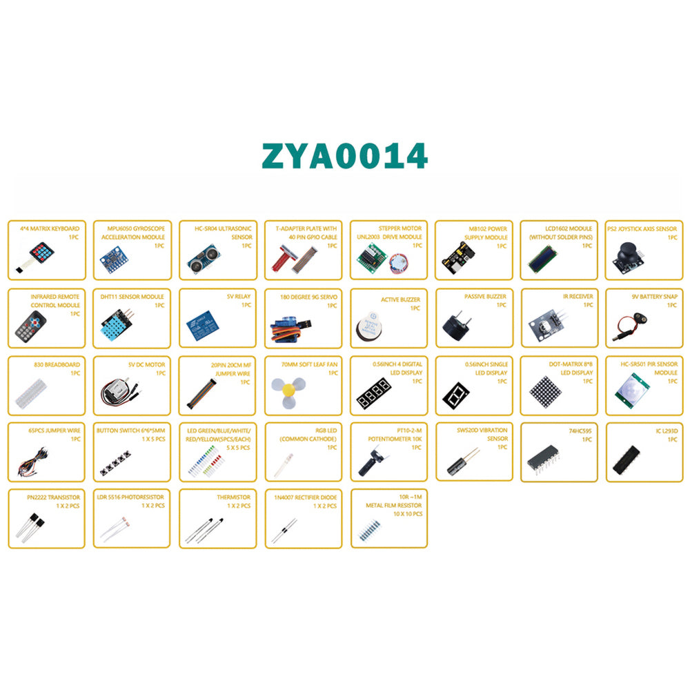 Tscinbuny ZYA0013 Starter Kit – 45-in-1 Sensor Educational Science Kit for STEAM & Arduino Electronics Learning