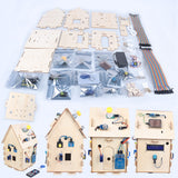 Tscinbuny ZYA0030 Starter Kit with IoT Smart Home Sensors – DIY Wooden House Open-Source C/C++ Educational Kit for Arduino STEM Learning