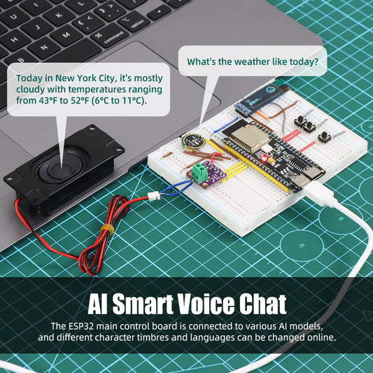 Tscinbuny ZYA0237 Starter Kit with ESP32-S3 Development Board – AI Intelligent Voice Chatbot Educational Kit for Programming & STEM Learning