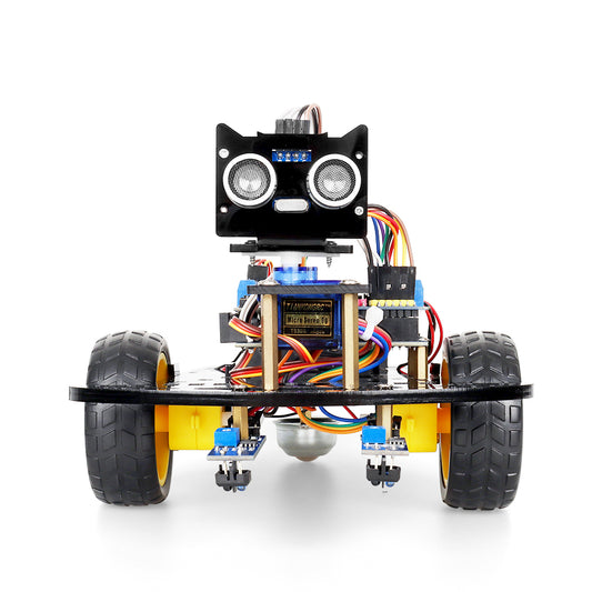 Tscinbuny ZYC0002 Smart Robot Car Kit with 2WD Drive System – Multi-Function Ultrasonic Obstacle Avoidance & Line Tracking Robot for Arduino Education