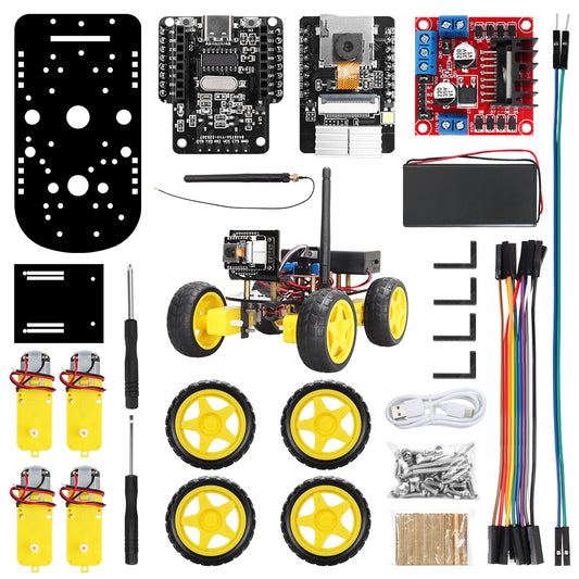 Tscinbuny ZYC0042 Smart Robot Car Kit, 4WD Programmable Robotics Kit with Line Tracing & Obstacle Avoidance for Arduino STEM Education