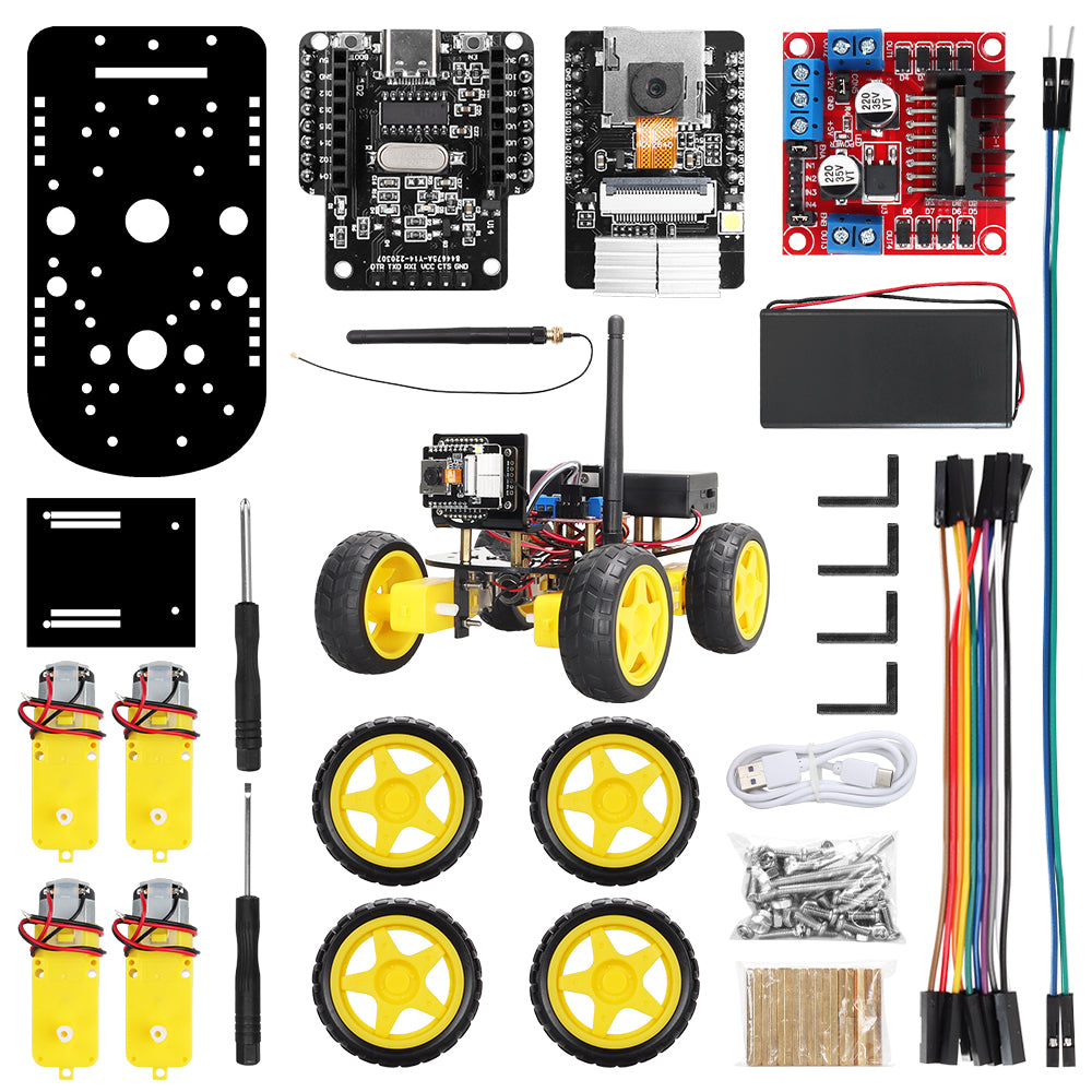 ZYC0024 Smart Robot Car Kit with ESP32-CAM Module – DIY Programmable E ...