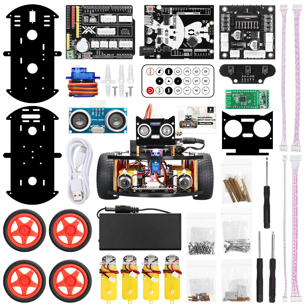 Tscinbuny ZYC0039 Smart Robot Car Kit with 4WD Drive System – Programmable STEM Educational Robot Car for Students & Arduino Projects