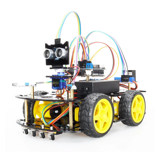 Tscinbuny ZYC0043 Smart Robot Car Kit with 4WD Drive System – DIY C/C++ Programmable STEM Educational Robot for School & Maker Projects