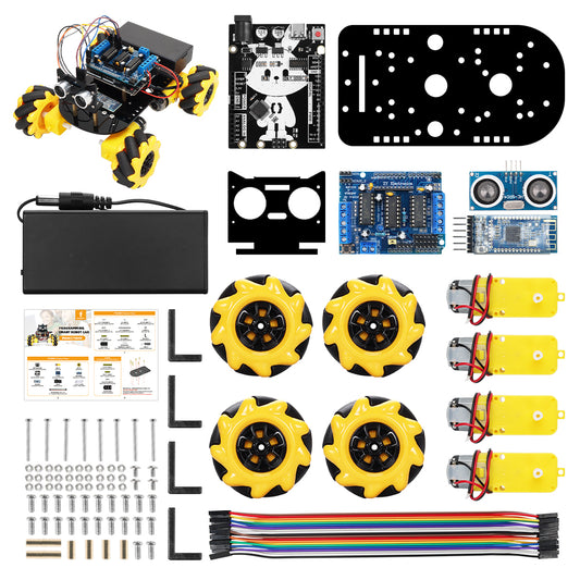 Tscinbuny ZYC0044 Smart Robot Car Kit with 4WD Mecanum Wheels – DIY Educational Robotics Starter Kit for Arduino & Maker Projects