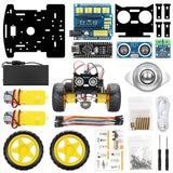 Tscinbuny ZYC0055 Smart Robot Car Kit with 2WD Ultrasonic Obstacle Avoidance – Factory Open-Source Programmable Starter Kit for Arduino Learning