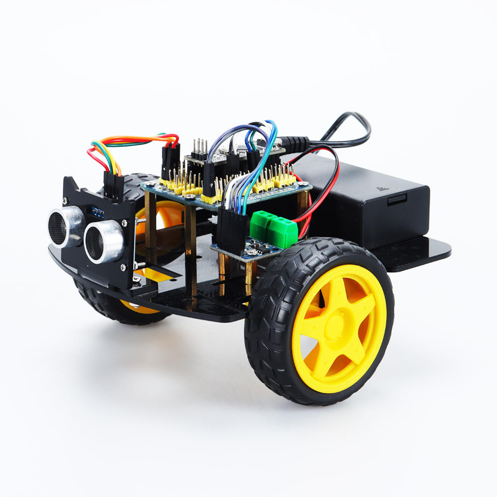 Tscinbuny ZYC0055 Smart Robot Car Kit with 2WD Ultrasonic Obstacle Avoidance – Factory Open-Source Programmable Starter Kit for Arduino Learning