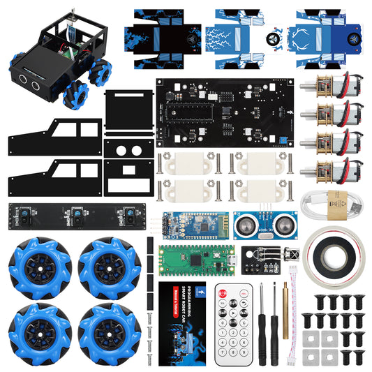Tscinbuny ZYC0088 Smart Robot Car Kit with 4WD Mecanum Wheels – Electric DIY Educational Robotics Project for Arduino Learning