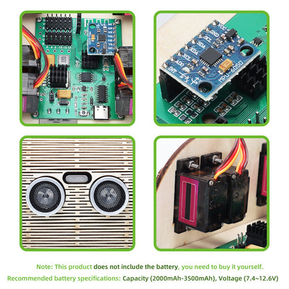Tscinbuny ZYC0089 Smart Robot Car Kit with ESP32 Controller – DIY Wooden Quadruped Mechanical Rabbit Programming STEM Educational Toy