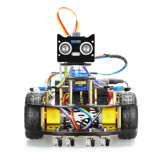 Tscinbuny ZYC0098 Smart Robot Car Kit with Graphical Programming & Infrared Remote Control – Obstacle Avoidance Educational Robot for Kids Learning