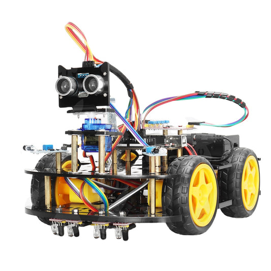 Tscinbuny ZYC0098 Smart Robot Car Kit with Graphical Programming & Infrared Remote Control – Obstacle Avoidance Educational Robot for Kids Learning