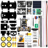 Tscinbuny ZYC0108 Smart Robot Car Kit with ESP32-CAM & Solar Panels – Ultrasonic Obstacle Avoidance STEM Educational Robotics Project for Arduino Learning
