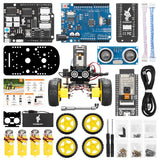 Tscinbuny ZYC0115 Smart Robot Car Kit with ESP32-CAM & Ultrasonic Sensors – 4WD WiFi Programmable Educational Robotics Starter Kit for Arduino Learning