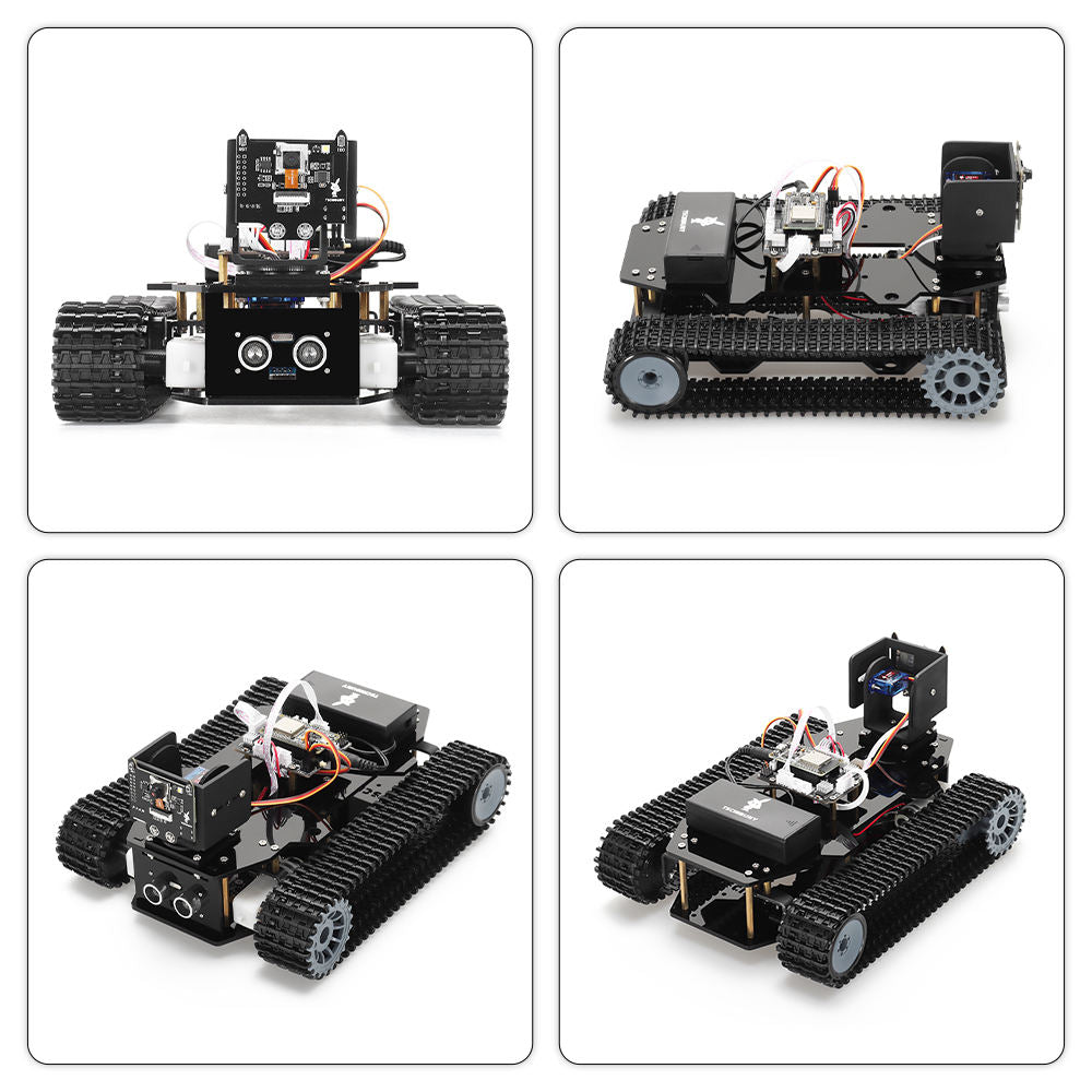 Tscinbuny ZYC0202 Smart Robot Car Kit with Crawler Wheels & Camera – ESP32-WROOM32 Programmable Robot Car for Arduino Learning Projects