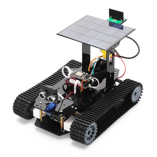 Tscinbuny ZYC0203 Smart Robot Car Kit with Track Wheels & Solar Function – ESP32-WROOM32 Development Board Educational Robot for Arduino Learning