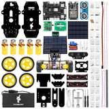 Tscinbuny ZYC0209 Smart Robot Car Kit with Rubber Wheels & Robotic Solar Function – ESP32-WROOM32 Development Board Robot for Arduino Education Projects