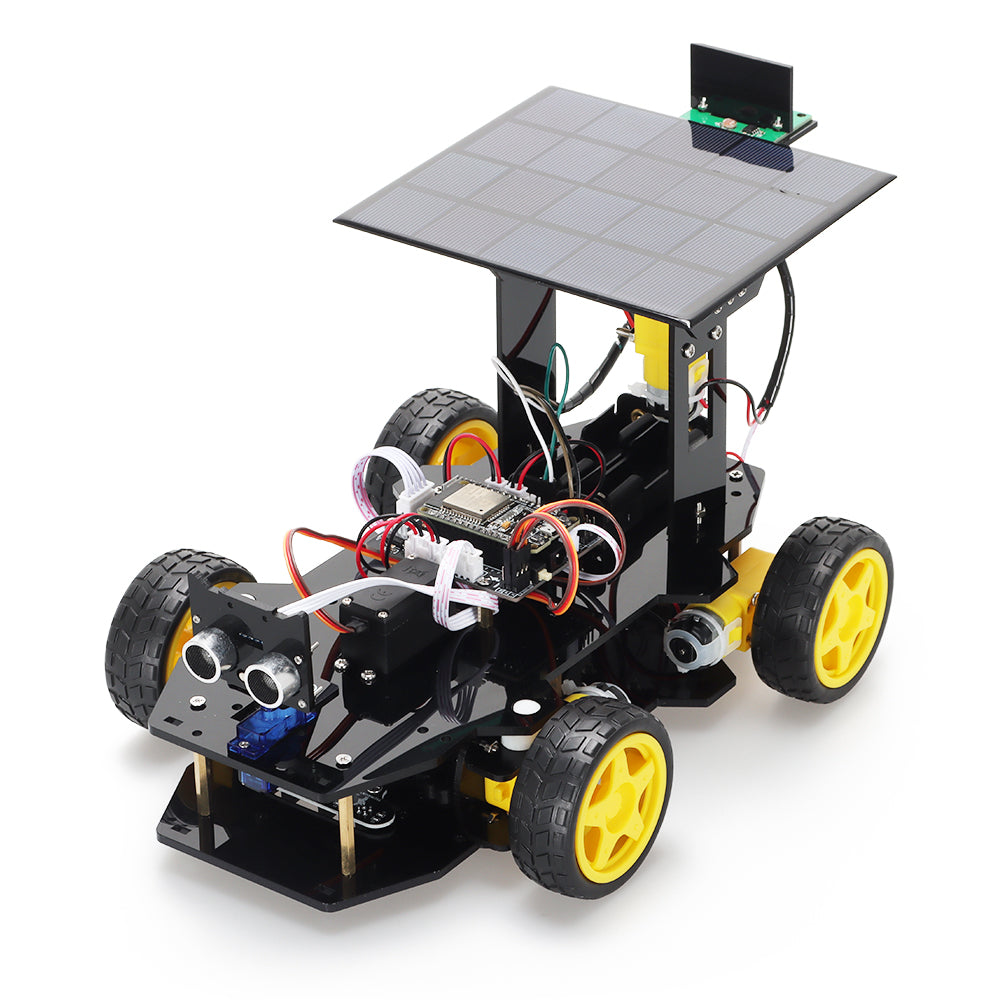 Tscinbuny ZYC0214 Smart Robot Car Kit with Ackermann Wheels & Solar Function – ESP32-WROOM32 Development Board Robot for Arduino Projects