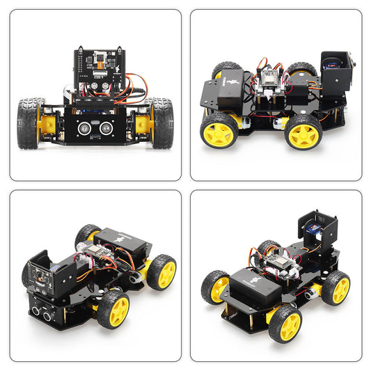 Tscinbuny ZYC0215 Smart Robot Car Kit with Wireless Ackermann Wheels – Camera Car featuring ESP32-WROOM32 Development Board for Arduino Learning
