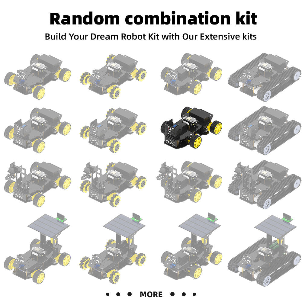 Tscinbuny ZYC0215 Smart Robot Car Kit with Wireless Ackermann Wheels – Camera Car featuring ESP32-WROOM32 Development Board for Arduino Learning