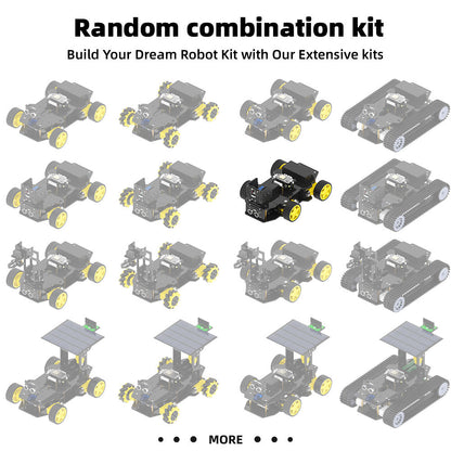 Tscinbuny ZYC0215 Smart Robot Car Kit with Wireless Ackermann Wheels – Camera Car featuring ESP32-WROOM32 Development Board for Arduino Learning