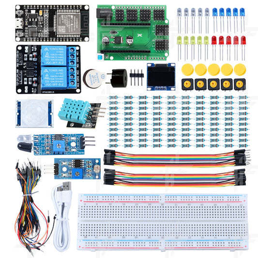 Tscinbuny ZYE0004 Starter Kit with ESP32 ESP-32S WiFi Development Board – IoT Electronic Components Kit for Arduino STEM Programmer Education