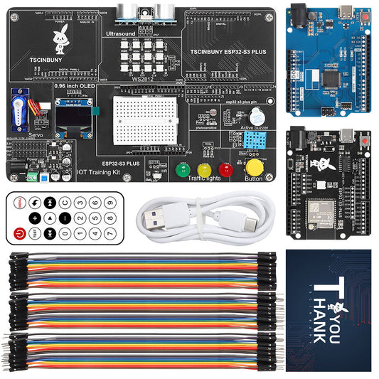 Tscinbuny ZYE0011 Starter Kit with ESP32-S3 PLUS Development Board – WiFi IoT Programming Kit for Arduino STEM Education Projects