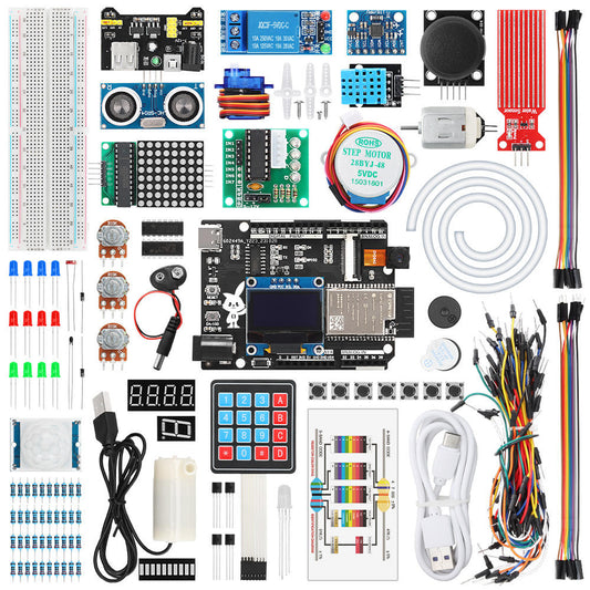 Tscinbuny ZYE0014 Starter Kit with ESP32 PLUS & OLED Display – Complete DIY STEM Electronics Kit for Kids & Arduino Education