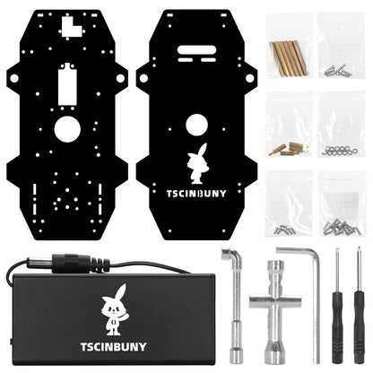 Tscinbuny WWX0001 Smart Robot Car Kit with 4WD Electronic Chassis – DIY Manufacturing Tool Kit with Battery Box for Arduino Projects